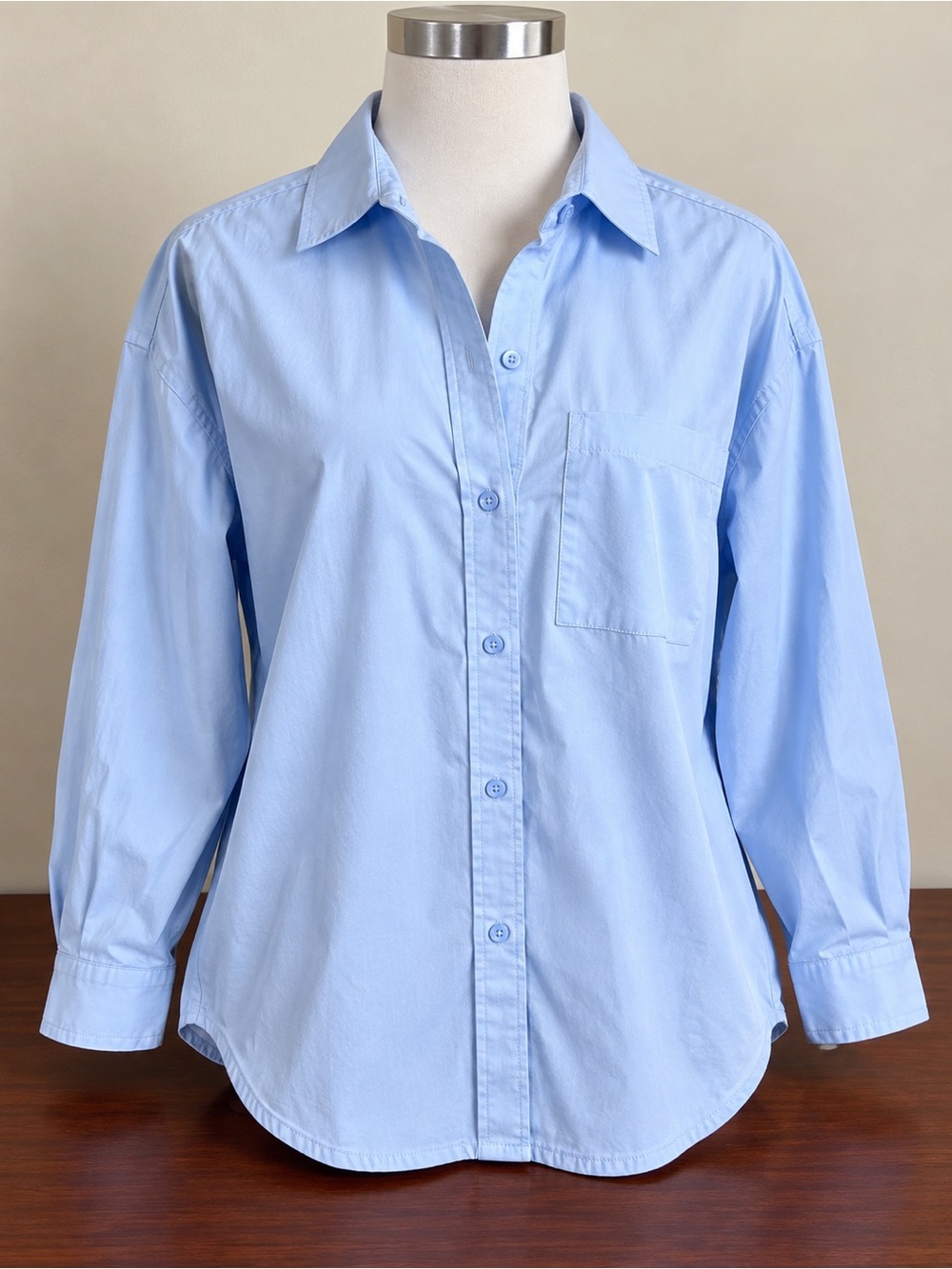 Women’s Oversized Abercrombie & Fitch Light Blue Button-Down Shirt